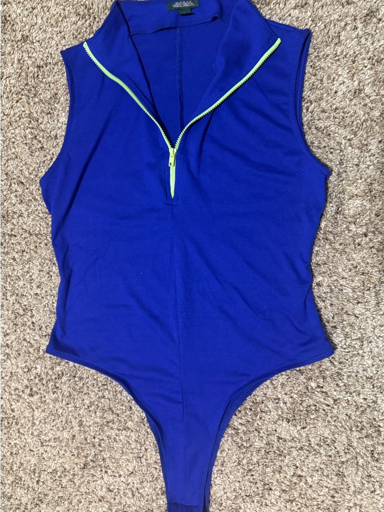 Wild Fable Royal Blue Sleeveless Zip-Front Kids One-Piece Bodysuit